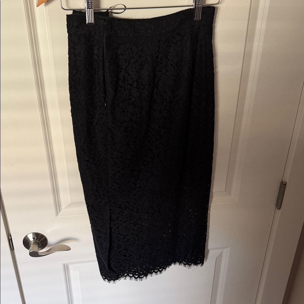 J. Crew Black Lace A-Line Skirt
